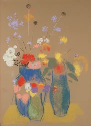Tres jarrones de flores, c.1908-10
